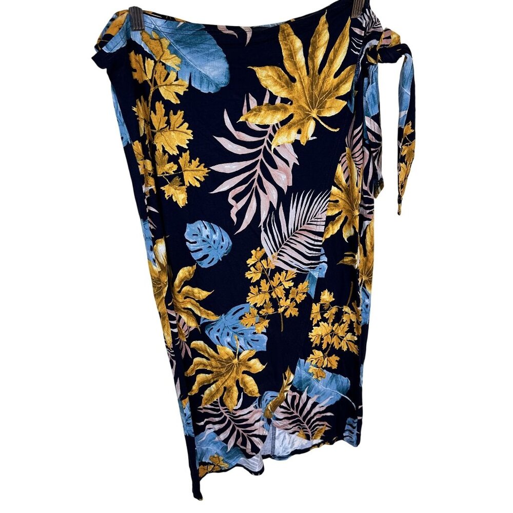 Womens Wrap Skirt Floral Witsmile Tropical Medium Blue Gold Maxi Long